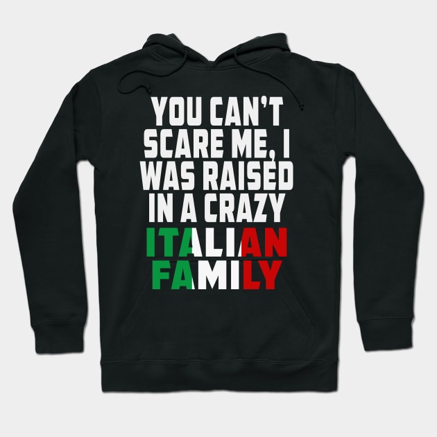 You Cant Scare Me I Was Raised In A Crazy Italian Family Hoodie by Rosemarie Guieb Designs